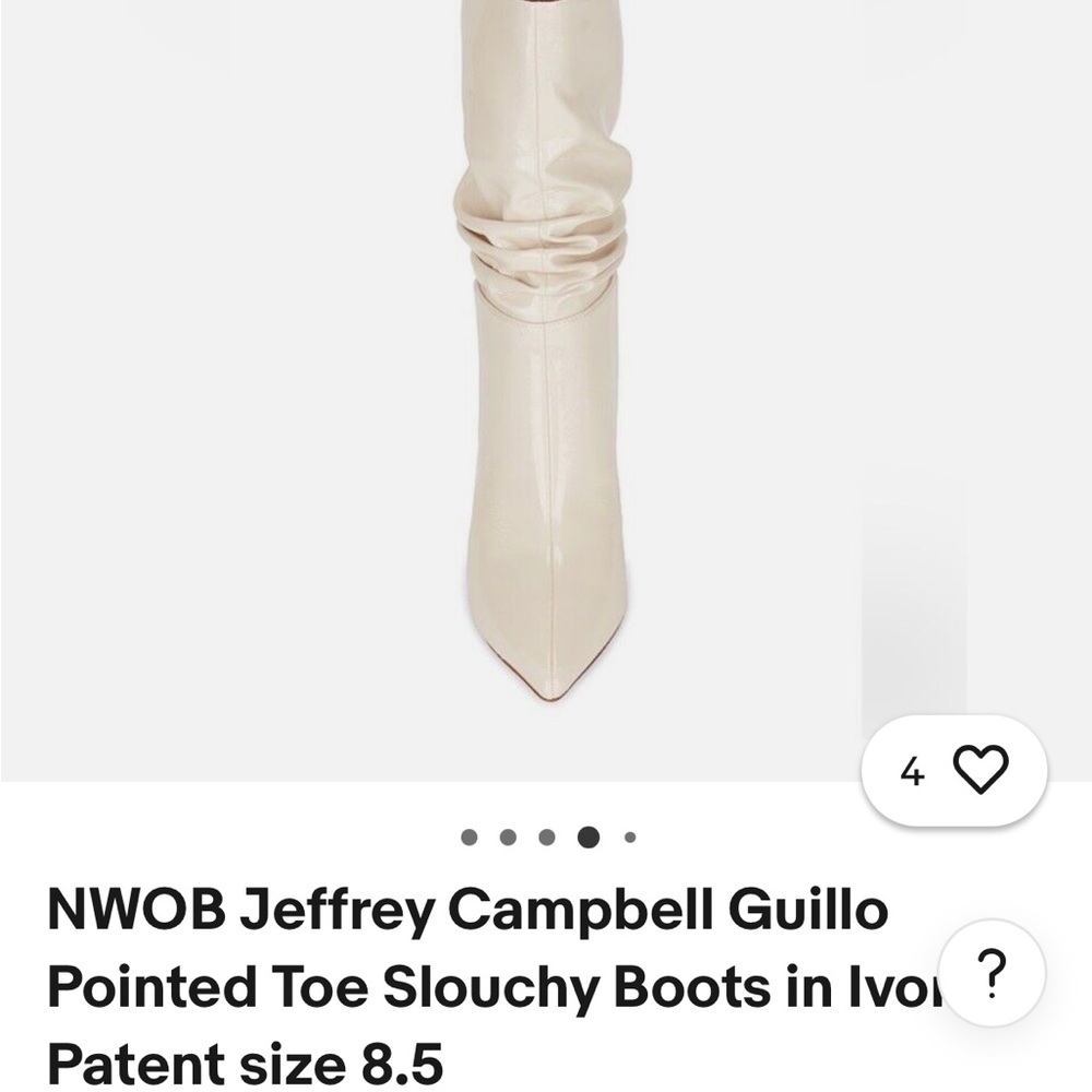 Jeffrey Campbell Guillo Boot in Ivory Patent Size 8.5 - Picture 5 of 6
